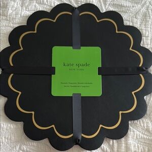 Kate Spade Black Placemats with Gold Trim